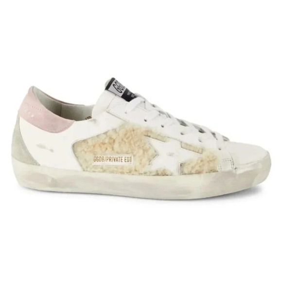 Golden Goose Shoes - Golden Goose Leather & Shearling Trim Sneakers